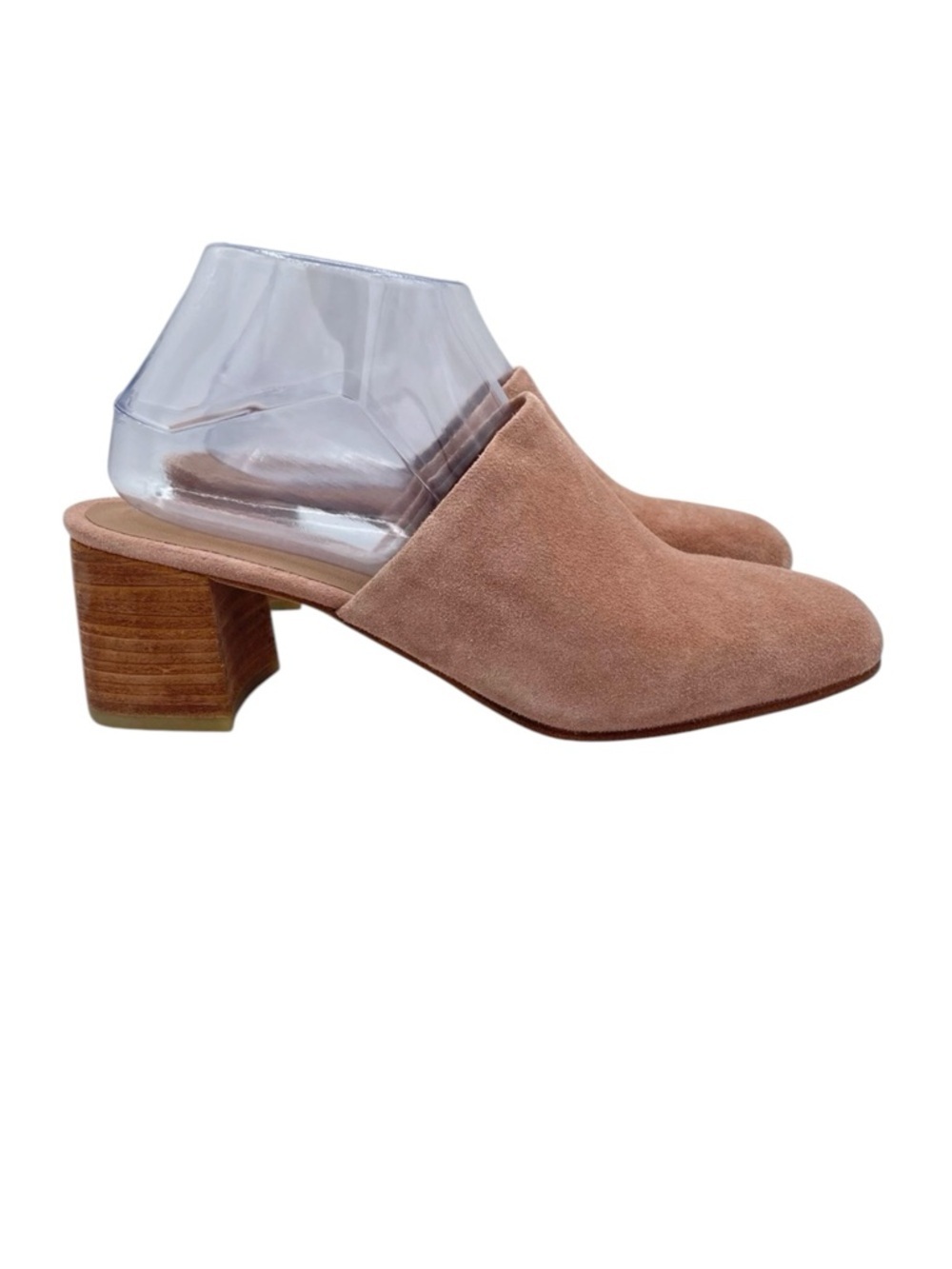 Huma Blanco Suede Heeled Mules 40 Rose/Pink